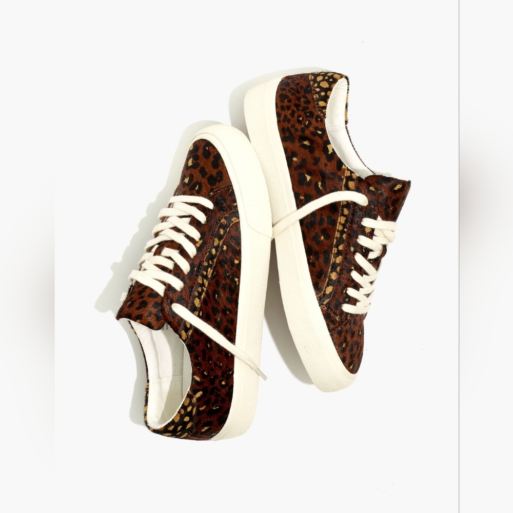 Madewell Sidewalk Low-Top Sneakers in Painted Leopard Colorblock Calf Ha…‎